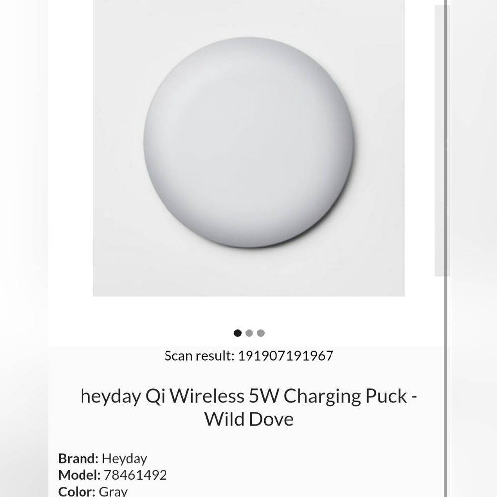Heyday Wireless charging pad, color gray